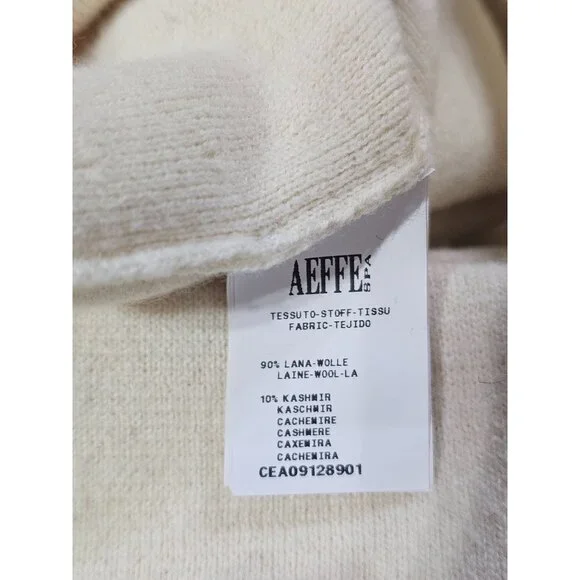 Cedric Charlier Women's Ivory Wool Cashmere High-Low Sweater Pullover Sz 6 3176 - Picture 8 of 13